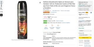 Stefano Desodorante Alpha en Aerosol por $53 | Descuento Amazon