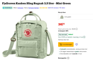 Fjallraven Kanken Sling Rugzak 3,5 liter voor €36,54 bij Bol