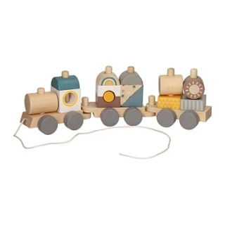 Houten Stapel- en Trek Trein voor €19,99 bij Lobbes
