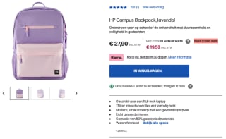 HP Campus Backpack voor 19,53 euro ( met code )