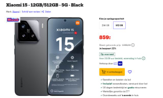 Xiaomi 15, 12GB ram, 512GB opslag Zwart voor €859 bij Bol