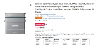 Zendure Hyper set, 1 x AB2000S, 1920 Wh voor €865 bij Amazon