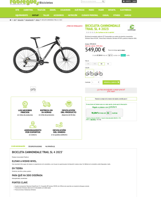 Bicicleta de montaña 29' CANNONDALE 1x11 DEORE M5100 frenos Shimano MT200 Aleación 6061 por 549€