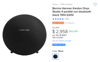 Harman Kardon Onyx 4 a $2,987 en Mercado Libre