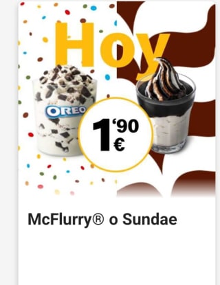 MCFlurrry o sundae por 1,90€