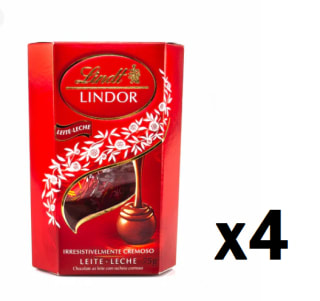 4 Paquetes de Bombones de chocolate con leche Lindt Lindor caja 75 g por 3.96€