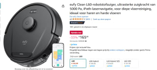 Eufy Clean L60-robotstofzuiger 5000 Pa voor €165,99 bij Amazon