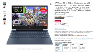 HP Victus 16-s1003ns portátil Gaming de 16.1" FHD AMD Ryzen 7 8845HS, 32GB RAM, 1TB SSD por 1.099€