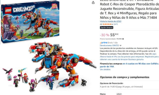 Set LEGO DREAMZzz 2 en 1 Dinosaurio Robot C-Rex de Cooper Pterodáctilo de Juguete Reconstruible, Figura Articulada de T. Rex y 4 Minifiguras por 55,99€