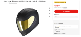 Casco integral moto SCORPION Exo-1400 Evo II Air por 90€