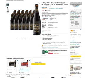 Cerveza La Sagra Bohío estilo Barley Wine Caja 24 botellas de 330 ml por solo 49,35€