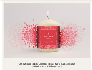 Regalo de vela aromática con tu pedido desde tegodercosmetics