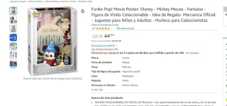 Funko Pop! Movie Poster: Disney - Mickey Mouse Fantasia por 44.98€