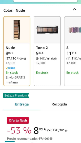 Rimmel London Magnifeyes Palette Paleta de Sombras Tono Nude por 8,09€.