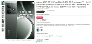 Realme GT 6T 5G 8GB/256GB voor €380,01 bij Amazon Spanje