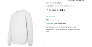 Sudadera de Hombre Boomerang por 7€