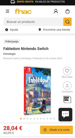 Fabledom Nintendo Switch por 28,04€ (socios)