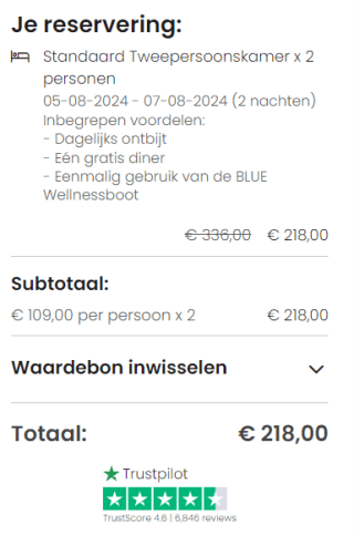 2 nachten + ontbijt + eén hoofdgerecht + wellness bij Fletcher Brabant Mill vanaf €230 voor 2 personen