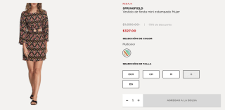 Vestido Springfield de Fiesta por $327 en El Palacio de Hierro