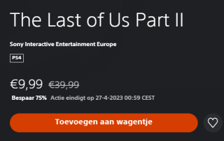 The Last of Us Part II voor €9,99 in de Playstation Store