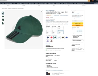 Gorra de béisbol Unisex Adulto Adidas por solo 11,49€