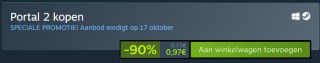 De game Portal 2 voor €0,97 via Steam
