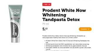 4x Prodent White Now Whitening Tandpasta Detox voor €4,99 bij Coop