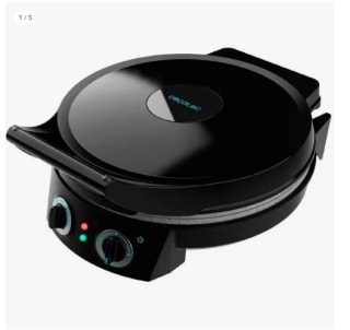 Fun Pizza&Co. Horno Eléctrico para Pizza de 1800 W, Grill, Temporizador 30min, Revestimiento Rockstone, Temperatura regulable, Apertura 180º con dos placas por 29.6€