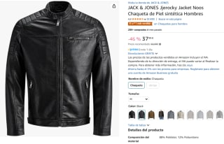 Jack & Jones JJEROCKY JACKET Chaqueta de cuero por 37,99€