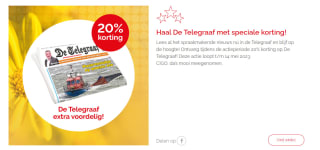 20% korting op De Telegraaf bij Cigo