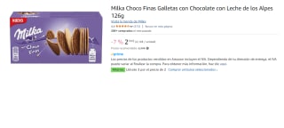 3 Paquetes de Galletas Milka Choco Finas con Chocolate Leche de los Alpes 126g por 4.7€