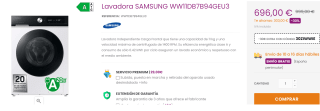 Lavadora SAMSUNG WW11DB7B94GEU3 por 666€