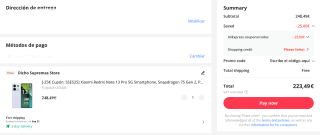 Xiaomi Redmi Note 13 Pro 5G 8GB+256GB Por 223,49€