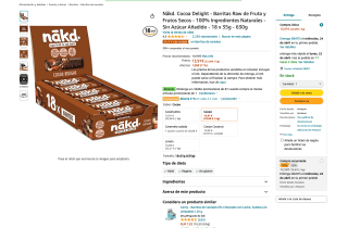 18 Barritas Nākd de Fruta y Frutos Secos 100% Ingredientes Naturales Sin Azúcar Añadido 35g por 12,52€