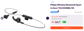 Philips TAA3206 - Draadloze In-ear Sport Oordopjes voor €14,95 bij iBOOD