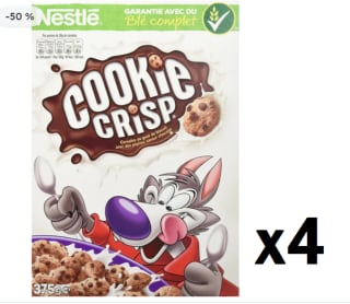 4 Paquetes de Nestlé Cookie Crisp Cookies con Chispas de Chocolate - 375 g por 7.96€