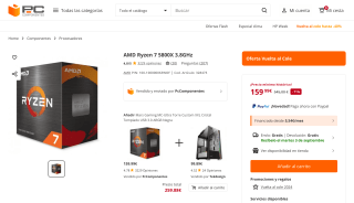 Procesador AMD Ryzen 7 5800X por 159,99€