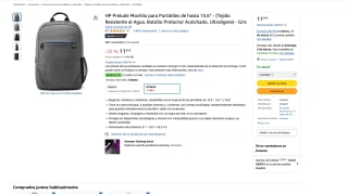 HP Prelude Mochila para Portátiles de hasta 15,6" por solo 11,99€