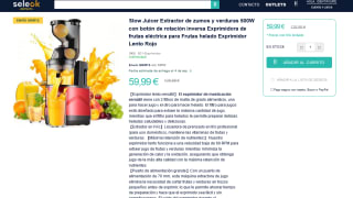 Extractor de zumos y verduras en frío 500W por solo 74,99€