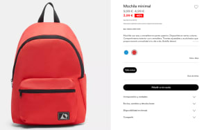 Mochila con asa y cremallera en parte superior por 3.99€