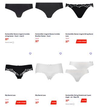 Tot 70% korting op Hunkemöller ondergoed bij Bol