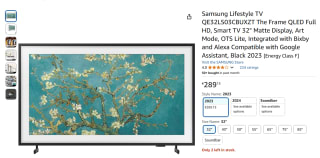 Samsung Lifestyle TV QE32LS03CBUXZT The Frame 32" voor €289,13 bij Amazon Italië