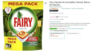 Pack 2 Fairy Cápsulas de Lavavajillas, Naranja, Blanco, 60 Cápsulas por 15.22€
