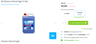 2x Glassex Glasreiniger 5 liter voor €18,85