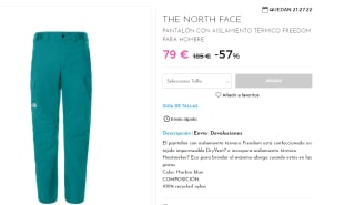 Pantalón largo de Hombre The North Face Freedom por 79€