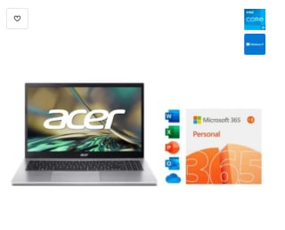 Ordenador Portatil Acer Aspire 3 A315-59-56GV Intel Core i5-1235U/8GB/512GB SSD/15.6" + Microsoft 365 Personal 12 + 3 Meses Descarga Digital por 499€