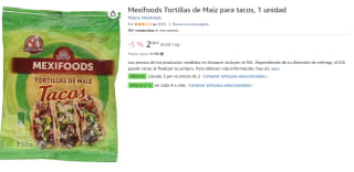 6 Paquetes de Tortillas de maíz para tacos Mexifoods sin gluten 250 g. por 7.44€