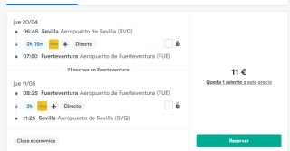 Vuelos a Fuerteventura ida y vuelta por solo 11€
