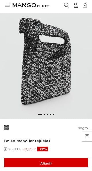 Bolso de mano con lentejuelas por 20,99€.