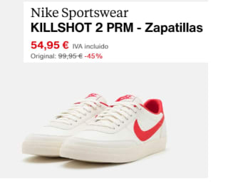 Zapatillas de Hombre Nike Killshot 2 por 46.71€